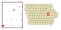 Location of Belle Plaine, Iowa