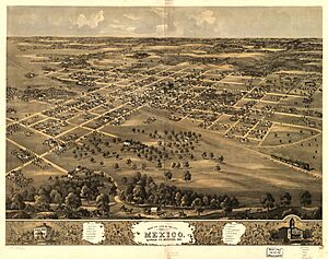 Bird's eye view of the city of Mexico, Audrian Co., Missouri 1869. LOC 73693484