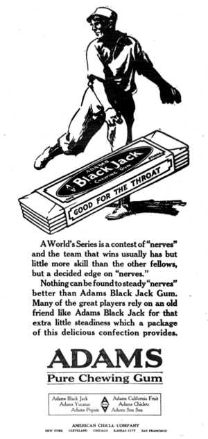 Black Jack gum ad 1919