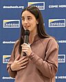 Caitlin Clark speaking 2024 (cropped)