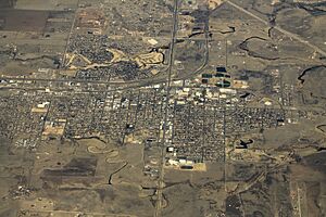 Aerial view of Canyon, Texas