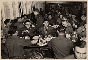 Cary Grant dining at Camp Crowder