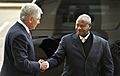 Chuck Hagel welcomes Yoweri Museveni