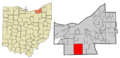 Cuyahoga County Ohio incorporated and unincorporated areas North Royalton highlighted