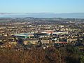 Dundee football grounds from Dundee Law, November 2014