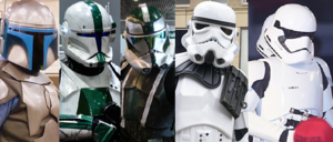 Evolution of clone trooper & stormtrooper armour, illustrated by cosplayers D