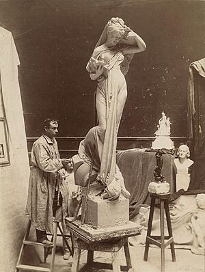 Fernando Miranda with The Spirit of Research, circa 1897 cropped