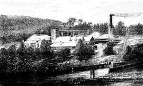 Fitzroy Iron Works (Blast Furnace area) c.1873 (Illustrated Adelaide Post, 21 Feb 1873, Page 9)