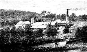 Fitzroy Iron Works (Blast Furnace area) c.1873 (Illustrated Adelaide Post, 21 Feb 1873, Page 9)