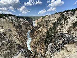 Grand Canyon of Yellowstone and Lower falls, Wyoming, United States