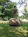 Hiker at Pine Grove Cemetery in Lynn MA