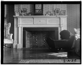 Historic American Buildings Survey, Hanns P. Weber, Photographer Mar. 1934, DETAIL OF MANTLE(FRONT BEDROOMS - 1 and - 2 EAST and WEST WALLS). - Clifford Miller House, State Route HABS NY,11-CLAV,2-9