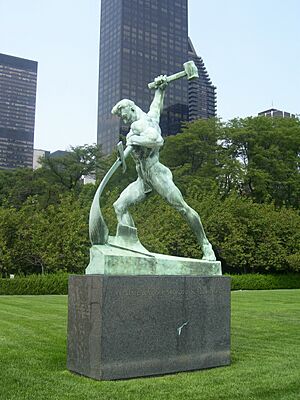 Image-UN Swords into Plowshares Statue