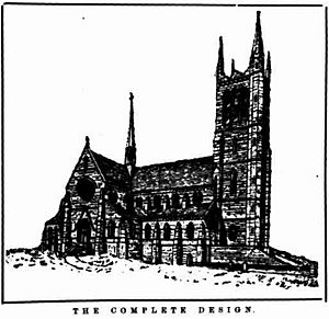 Intended design for the completed St James' Cathedral, as at 1892