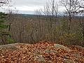 Jethro's Table viewing Ledge one minute walk from Fire Tower on Summit of Nobscot Hill in Framingham Massachusetts MA USA