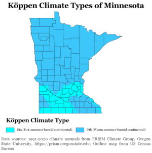 Köppen Climate Types Minnesota