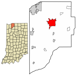 Location of La Porte in LaPorte County, Indiana.