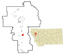 Location of Kicking Horse, Montana