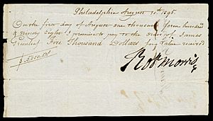 MORRIS, Robert (signed check)