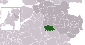 Highlighted position of Deventer in a municipal map of Overijssel