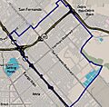 Map of Pacoima neighborhood, Los Angeles, California