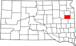 State map highlighting Hamlin County