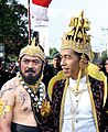 Mayor of Surakarta and Vice Mayor of Surakarta in wayang costumes