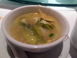 Pickled mustard fish filet soup