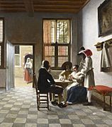 Pieter de Hooch - Cardplayers in a Sunlit Room
