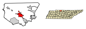 Location of Springfield in Robertson County, Tennessee.
