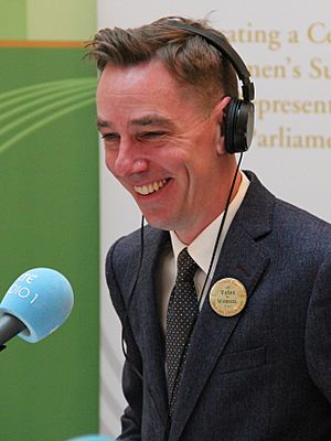 Ryan Tubridy - Live Radio Broadcast from Leinster House 2018 (cropped)