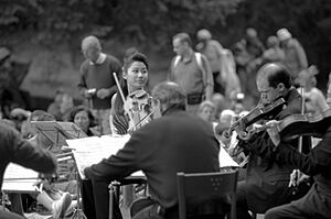 Sarah Chang performing outdoor