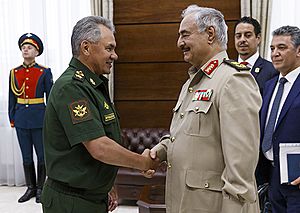 Sergei Shoigu had a meeting with Khalifa Haftar, Commander of the Libyan National Army (1)