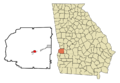 Stewart County Georgia Incorporated and Unincorporated areas Lumpkin Highlighted