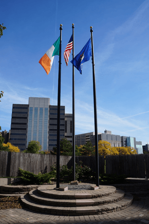 UIS Irish Plaza Flags