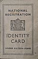 UK under 16 ID card from 1946