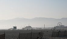 USA Santa Monica Beach and pier CA