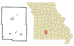Location of Fordland, Missouri