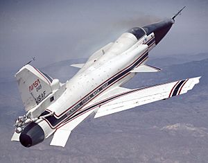 X-29 at High Angle of Attack with Smoke Generators