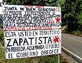 Zapatistas Territory sign in Chiapas, Mexico