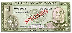 1 paʻanga