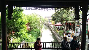 A gallery bridge in Pingjiang Road, Gusu, Suzhou, Jiangsu, China, 215000