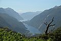 Afternoon view from Wilmot Pass to Doubtful Sound