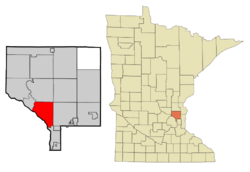 Location of the city of Coon Rapidswithin Anoka County, Minnesota