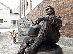 Ayrton Senna's statue in Wałbrzych