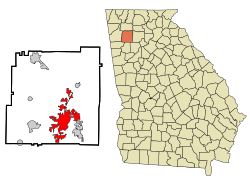 Location in Bartow County, Georgia