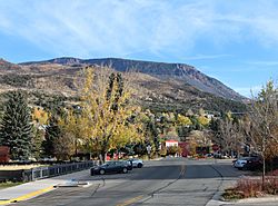 Downtown Basalt with Basalt Mountain in the background