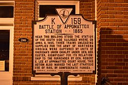 Battle of Appomattox Station 1865 historical marker