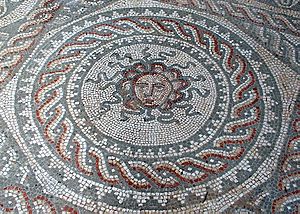 Bignor Villa Mosaic Medusa retouched