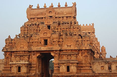 Brihadeeswara Temple Entrance Gopurams, Thanjavur